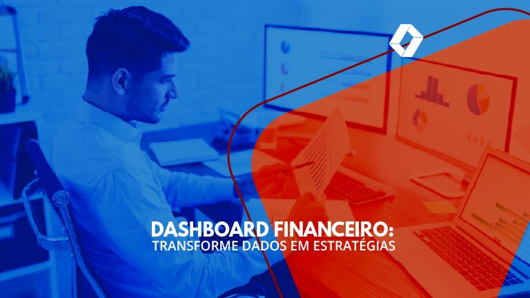 Empresário analisando dados em telas de computador com um gráfico em suas mãos