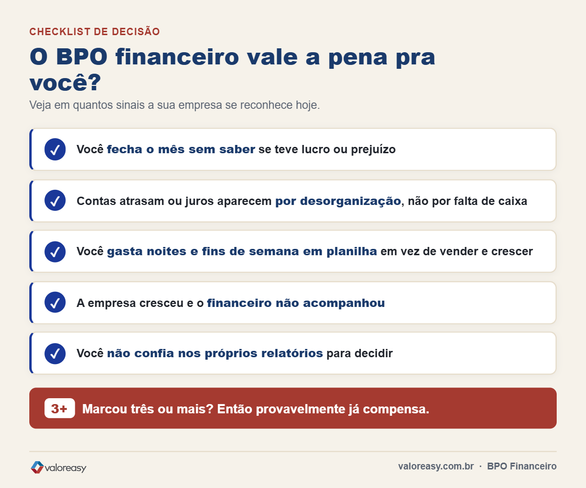 Checklist para saber se o BPO financeiro vale a pena para a sua empresa